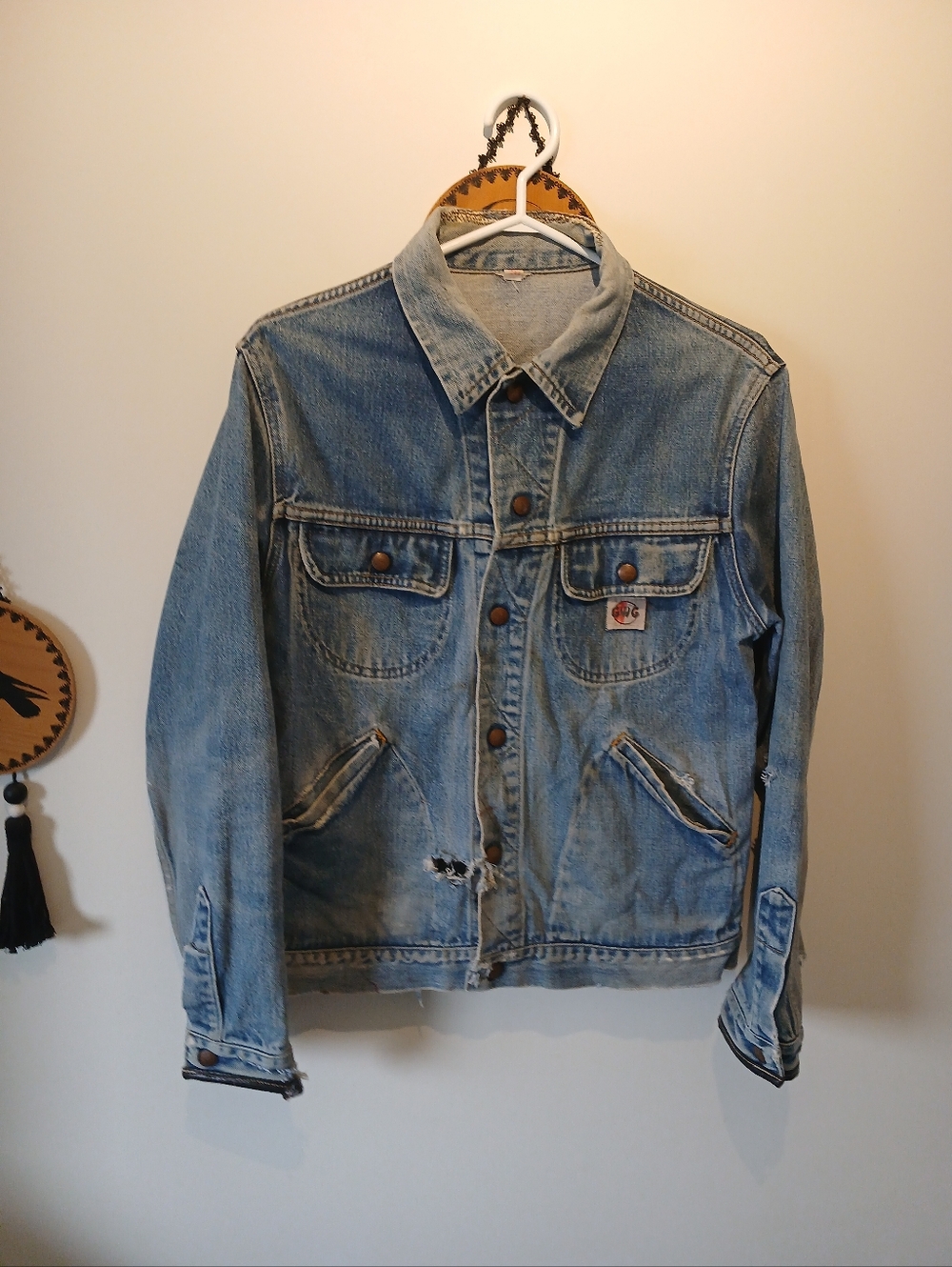Vintage 60s/70s GWG Distressed Denim Jacket